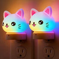 L LOHAS LED Plug in Night Light for Kids, 2-Pack 3D Cute Cat Night Lights