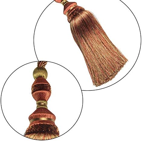 2Pcs Tassel Curtain Tiebacks Drapery Curtain Holdbacks-Orange
