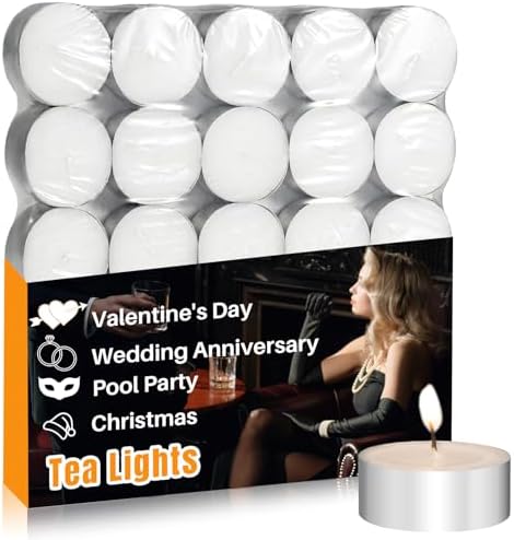 MAQIHAN White Tea Lights Candles - Unscented Tealights, Mini Votive Candles