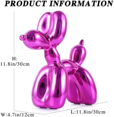 Red Balloon Dog Decor, Animal Shelf Decor, Preppy Room Cute Statue, Bedroom Modern Sculpture Desk, Office Gold Decorations Small Figurines