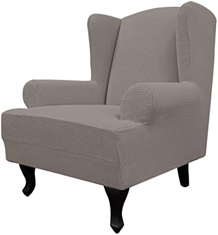 Easy-Going Stretch Large Wingback Chair Sofa Slipcover Taupe