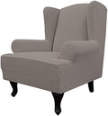 Easy-Going Stretch Large Wingback Chair Sofa Slipcover Taupe