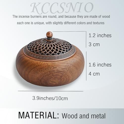 Acacia Wood Incense Burner for Cones & Coils, with Sticks Holder