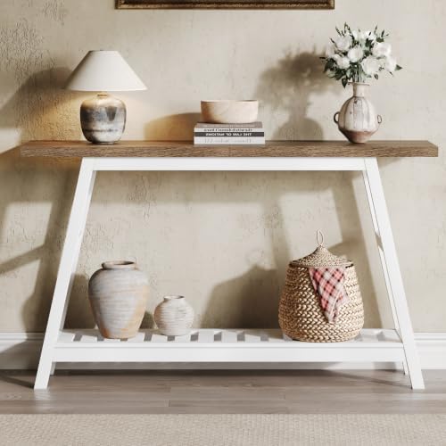 ChooChoo 53.9 Inch Long Console Tables for Entryway, Hallway Table, 2-Tier