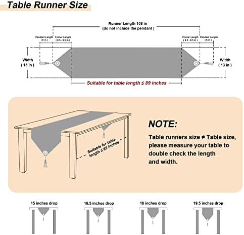 Loom and Mill Luxury Chenille Damask Table Runner 108 inches Long,Blue Gold