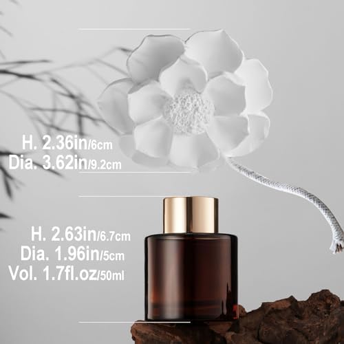 Essential Oil and Diffuser Gift Set, You're Awesome Like Rose Blossom (1.7 fl.oz|50ml), 60-Days Natural Air Freshener Non-Toxic Home Scent Upgrades Fragrance Reed Diffuser 18
