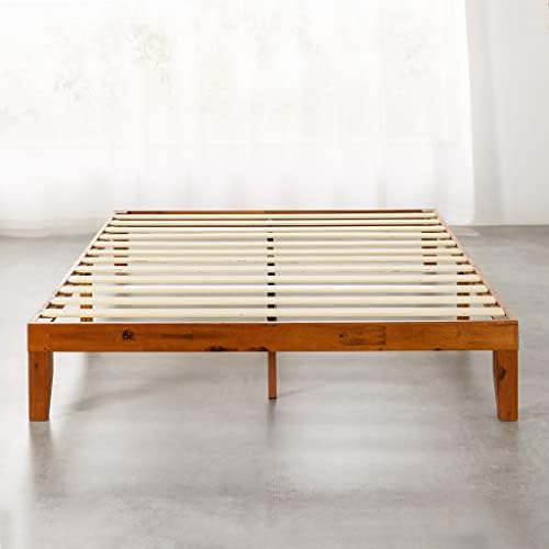 Mellow Naturalista Classic 12-Inch Solid Wood Platform Bed | Wooden Slats, No Box Spring Needed, Easy Assembly | King, Cherry