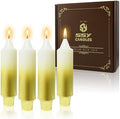 NJAO HOO Gold Christmas Candles 5 Inch Short Taper Candle Metallic Candlesticks Unscented Candle Set for Home Decor Christmas Party Dinner Candles, 4 Pack