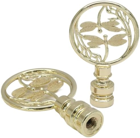 Biaungdo Double Dragonflies Lamp Finial, Gold, 2 Pack