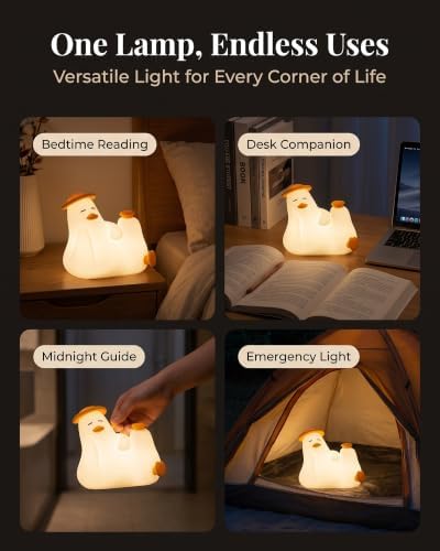 Duck Night Light for Kids, 8 Soothing Sounds, 14 Colors Lamp