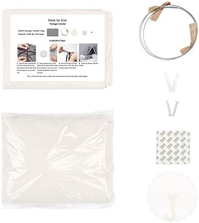 MAMERIA Kids Bed Canopy with Frills Cotton Hanging Tent Curtain Net for Reading Nook Hideaway Bedding Play Room Decor (Beige)