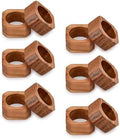 Napkin Ring Acacia Wood Napkin Rings Classic Everyday Use Thanksgiving, Christmas Napkin Rings Buckles,Festive Party Gift Farmhouse for Table Decorations (Set of 12, Brown)