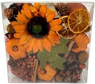 ANDALUCA Decorative Sunflower Fragrance Potpourri Fall Autumn Home Décor (Pumpkin Spice)