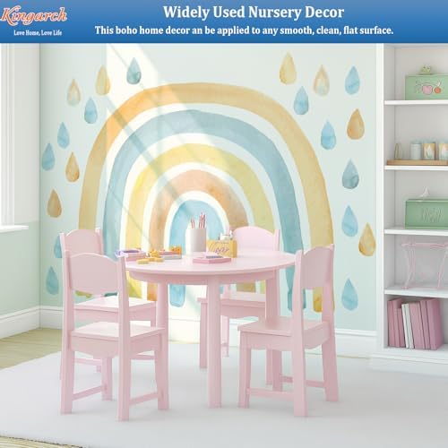 Large Watercolor Rainbow Wall Decals, Fabric Nursery Wall Decor Stickers