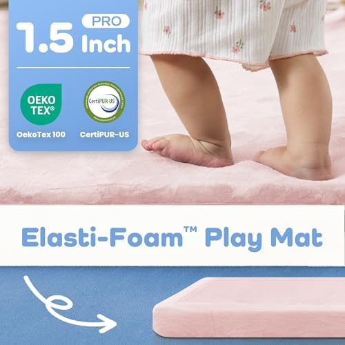 1.5" Thick Baby Play Mat for Floor,59x71 Padded Playpen Mat, Non-Slip