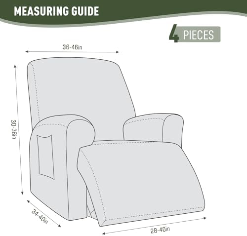 KinCam Oversized Recliner Chair Covers, Reclining Cover, Olive Green