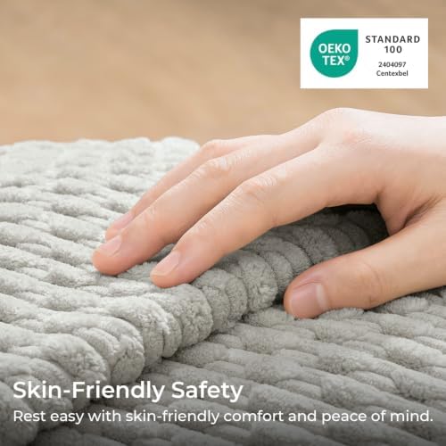 Kevin Textile Soft Corduroy 28x28 Inch Pillow Covers 2 Pack, Light Grey