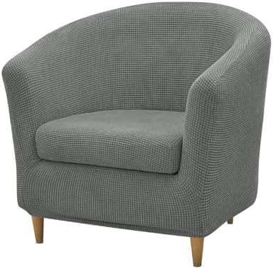 NILUOH Club Chair Slipcover 2-Piece Stretch Barrel Chair Covers Jacquard Tub Chair Slipcovers Soft Armchair Sofa Covers for Living Room