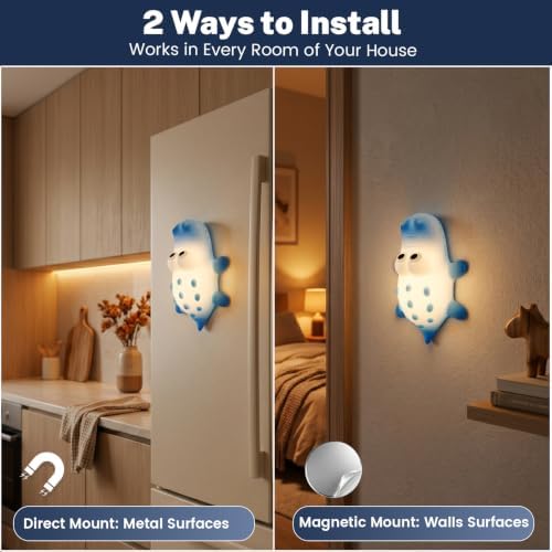 AVEKI Crocodile Night Light for Kids, Silicone Touch Bedside Lamp (Blue)