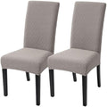 SearchI Dining Room Chair Covers Set of 2, Stretch Jacquard Parsons Chair Slipcovers Removable Washable Kitchen Chair Protector Cover for Dining Room, Hotel, Ceremony (Taupe Rhombus)