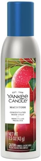Yankee Candle Concentrated Room Spray Air Freshener, Instant Home Fragrance, Odor Eliminating Spray, Macintosh (Pack of 3)