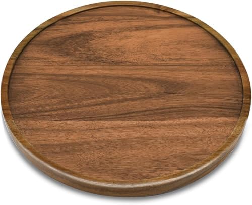 10" Acacia Wood Lazy Susan Organizer Kitchen Turntable for Cabinet Pantry Table Organization