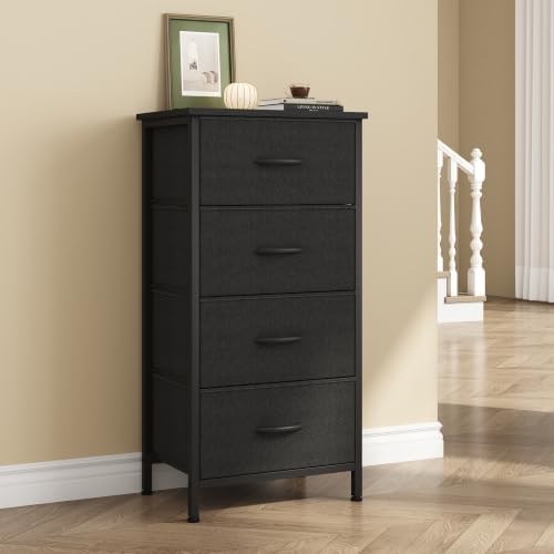 Sweetcrispy 4 Drawer Dresser, Tall Storage Cabinet for Bedroom and Closet