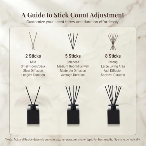 2 Pack 150ml Glass Reed Diffuser Container with Black Sticks, Empty Essential Oil Diffuser Jars with Protective Packaging for DIY Home Fragrance, Bathroom, Bedroom and Office Decor (2, Matte Black)