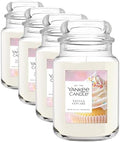 Yankee Candle Vanilla Cupcake, Scented Candle, 22oz Large Jar with up to 150 Hour Burn Time, Giftable, Birthdays (Pack of 4)