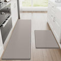 StepRite Kitchen Mats for Floor, 2-Piece Anti-Fatigue Kitchen Rugs, Khaki