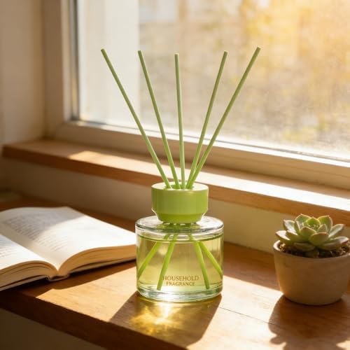 Reed Diffuser Set - 3.38 fl oz (100ml) Tropical Fruit Oil Diffusers | 5 Premium Reed Sticks | Home Fragrance Oil for Bathroom, Bedroom & Living Room | Aromatherapy Diffuser | Shelf Decor