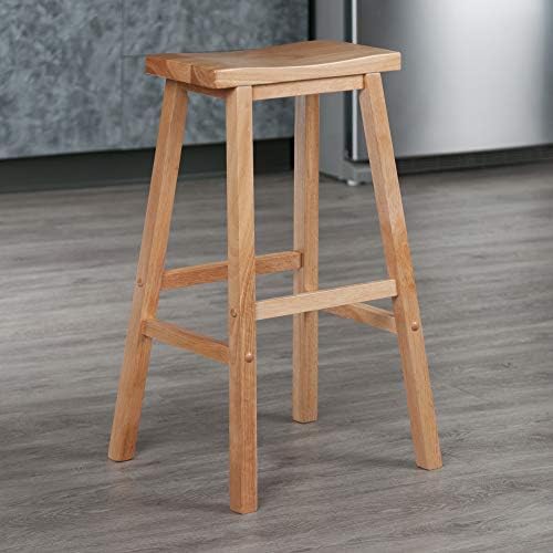 Winsome Satori Saddle Seat Bar Stool, Natural, 29"