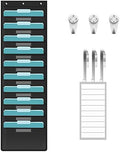 KIKIGOAL 10 Pockets Hanging Wall File Organizer, Heavy Duty Storage Pocket Chart With 10 Name Tag Pockets for File Folder and Paper, Space Saver for Office and Classroom