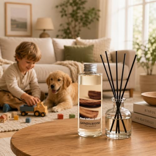 STRN Reed Diffuser Oil Refill, Sandalwood Scented Diffuser 6.8 Fl Oz
