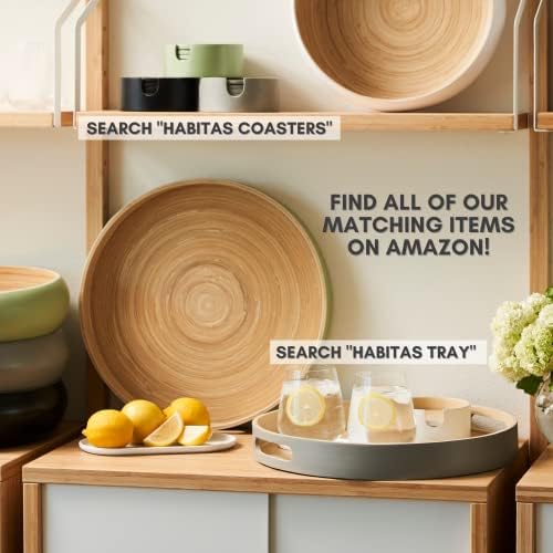 Fruit Bowl for Kitchen Counter – Handmade Spun Bamboo, Large 11.75" Fruit Basket, Eco-Friendly Decorative Serving Bowl for Home Decor, Produce Storage & Centerpiece (White)