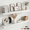 48 Inch Floating Shelves for Wall, 8"D Wood Storage Shelves, White Finish