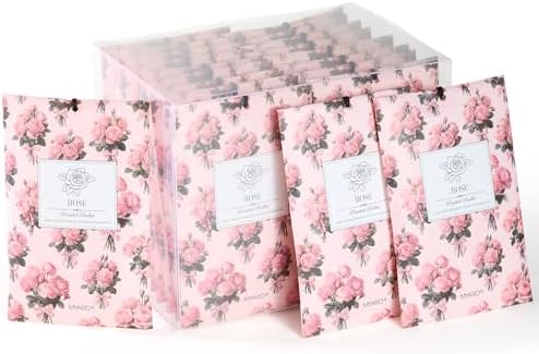 MYARO 20Pcs Rose Scented Sachets, Closet Deodorizer Car Air Freshener