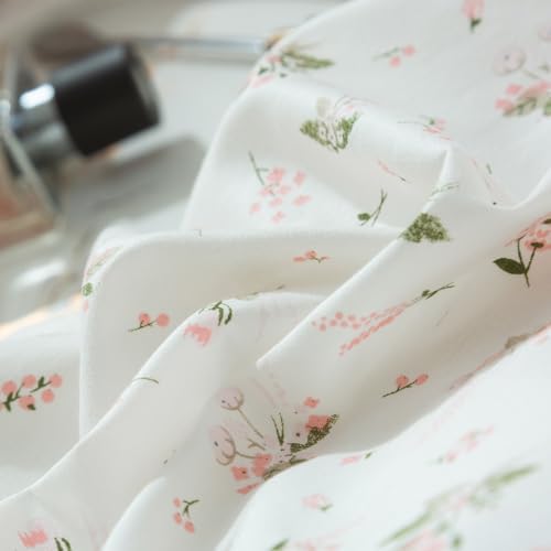 LifeTB Pink Flower Duvet Cover Twin XL Girls Aesthetic Floral Duvet Cover White Soft 100% Cotton Flower Bedding Set Cottage Floral Comforter Cover with Zipper Closure, Breathable, Easy Care