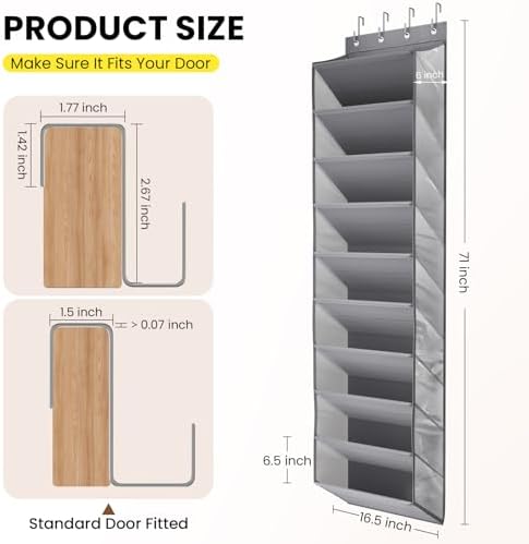 Mefirt XXL Clear Over the Door Shoe Organizer for Closet Fit 30 Pairs ﻿