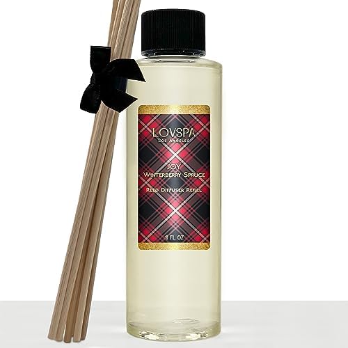Joy Winterberry Spruce Diffuser Oil - Holiday Essential Oils for Diffuser Refill & Air Freshener Room Spray - Long-Lasting & Natural Home Fragrance, Scented Oil for Diffusers, USA Made, 4oz