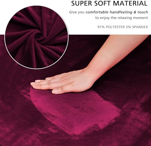Wine Red Armchair Covers Arm Chair Cover Armchair Slipcovers with Skirt