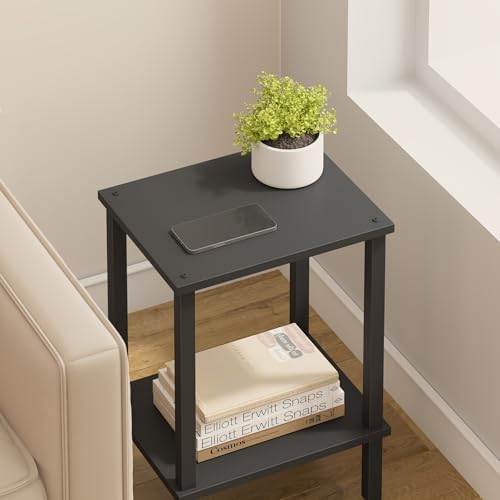 TUTOTAK End Table, Side Table, Nightstand, 2-Tier Storage Shelf