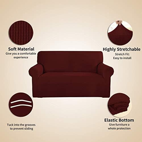 Easy-Going Stretch 4 Seater Oversized Sofa Couch Cover Wine
