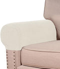 Turquoize Stretch Armrest Covers for Chairs and Sofas Couch Arm Covers for Sofa Spandex Jacquard Armrest Cover Anti-Slip Furniture Protector Armchair Slipcovers for Recliner Set of 4, Cream