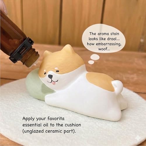Passive Stone Diffuser, Cute Animal Series Aromatherapy Oil Diffuser for Tabletop Decor (1, Napping Cat)