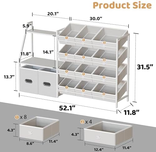 CODACE Kids Toy Storage Organizer - Toy Shelf for Playroom, Kids Room