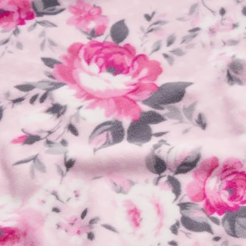 Jessica Simpson Oversized 60"X70" Plush Throw Blanket, Esther Blush Roses