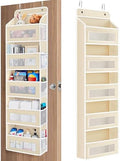 JARLINK Over the Door Organizer for Bedroom, Pantry Bathroom, 5 Shelf Beige