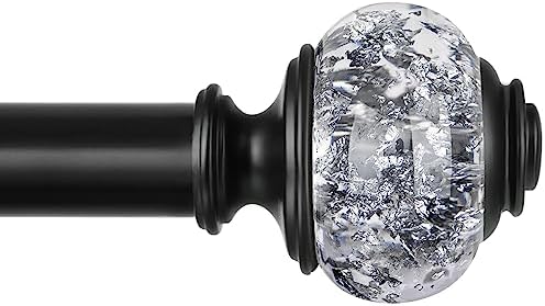 USFOOK Replacement Finials for Curtain Rods (1 or 7/8 Inch), Black