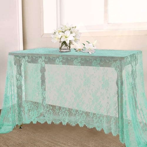 Lace Table Cloth Vintage Lace Tablecloth Desk Fabric 60x120Inch for Garden